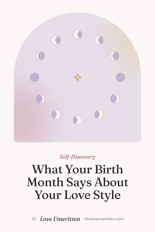 Pinterest graphic reading What Your Birth Month Says About Your Love Style