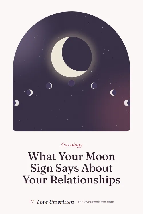 Pinterest graphic reading What Your Moon Sign Can Say About Your Relationships